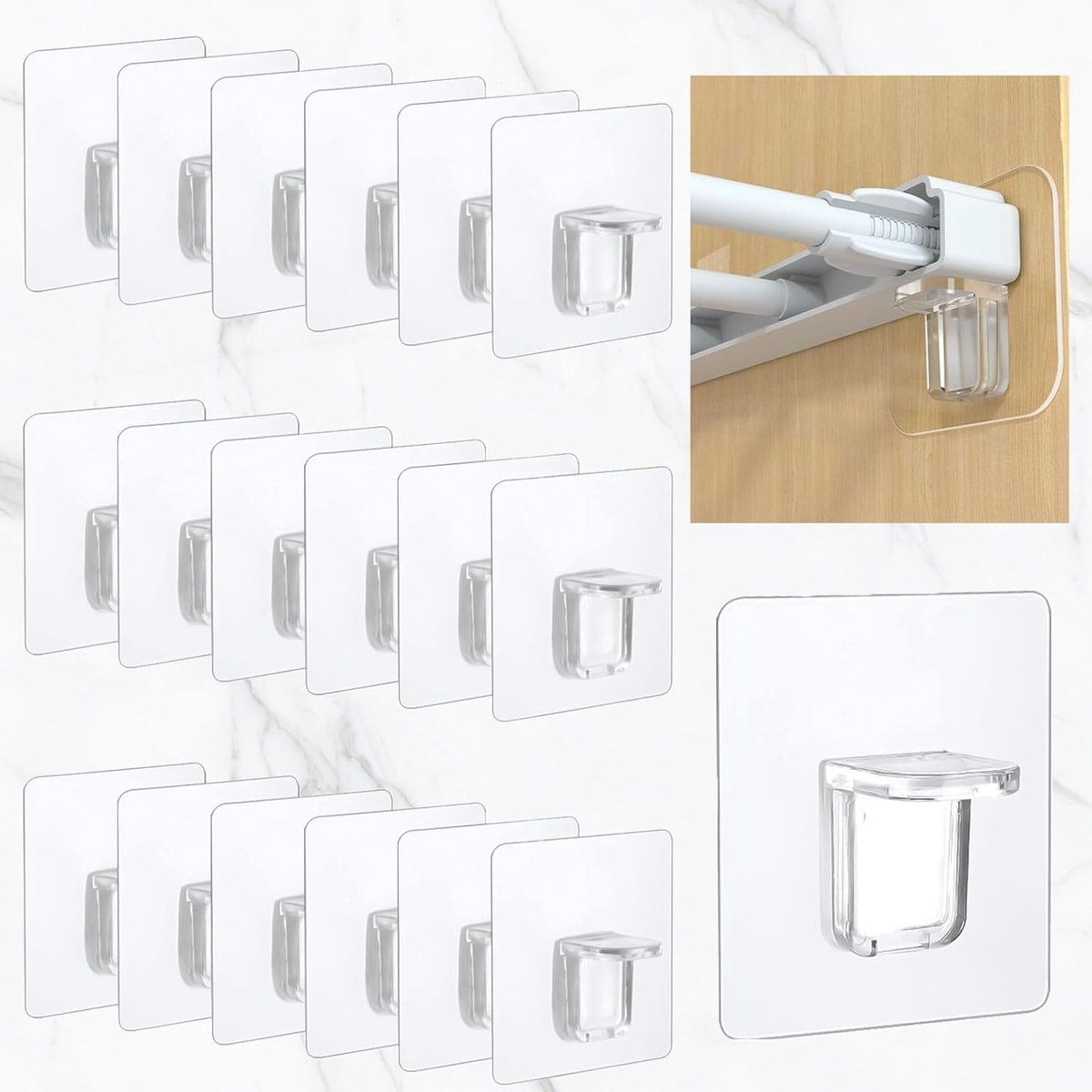 Floating shelf houders 16 stuks - zelfklevend - heavy duty - snel en eenvoudig bevestigen - ShopVlot