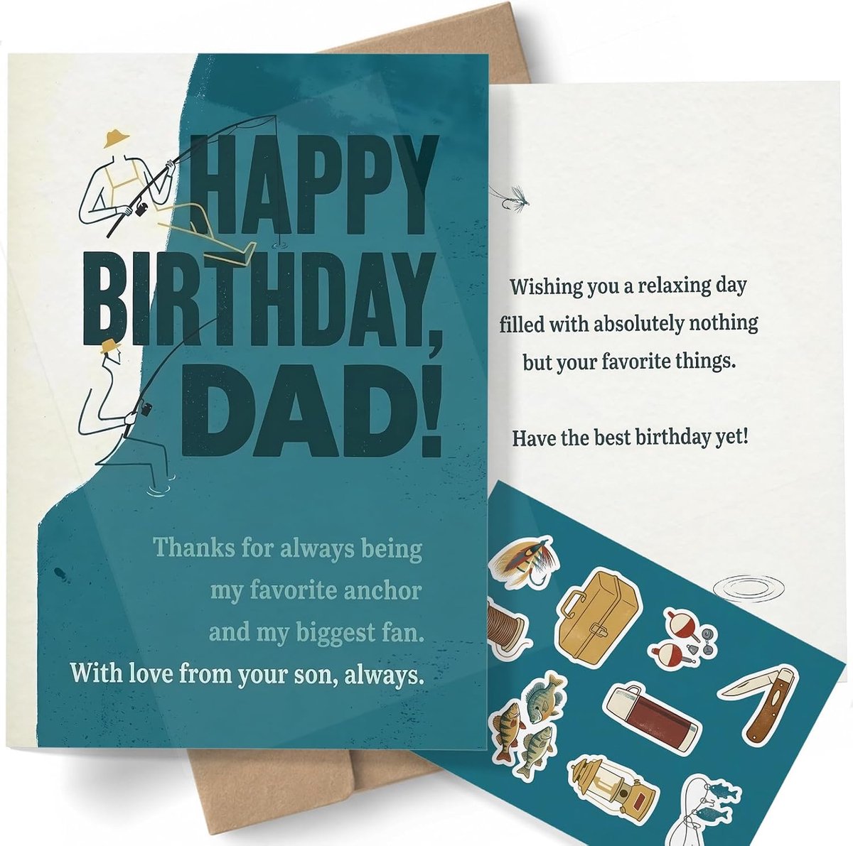 Verjaardagskaart voor papa A5 - dubbelzijdige oceaanprint - kunstzinnig ontwerp - origineel cadeau voor vaders - ShopVlot