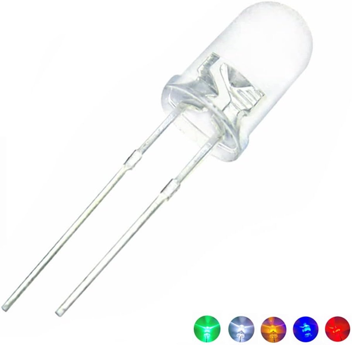 LED Diodes 5mm - 100 Stuks Mixed Kit - 5 Kleuren - Ideaal voor Projecten - ShopVlot