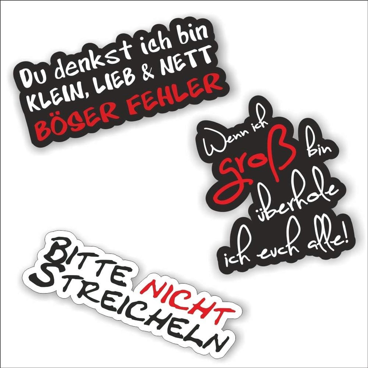 Sticker set tuning auto - 3 stickers - zelfklevend PVC - eenvoudig aan te brengen - ShopVlot