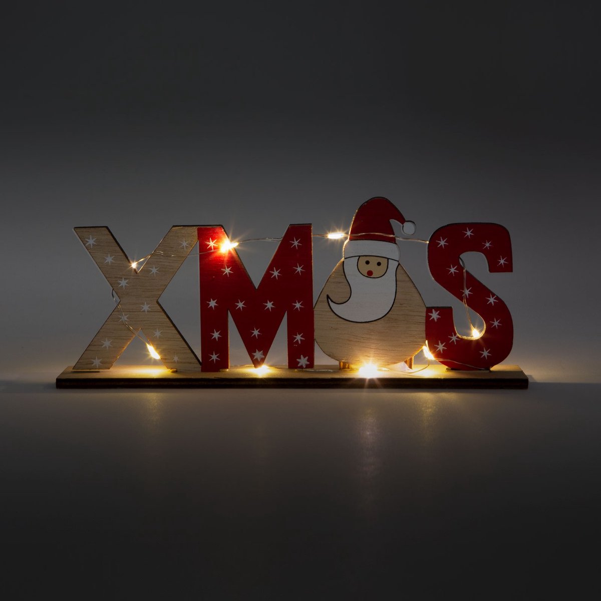 LED kerstplankdecoratie - kerstman - 21 x 4 x 8,5 cm 1 Stuks [58249A]