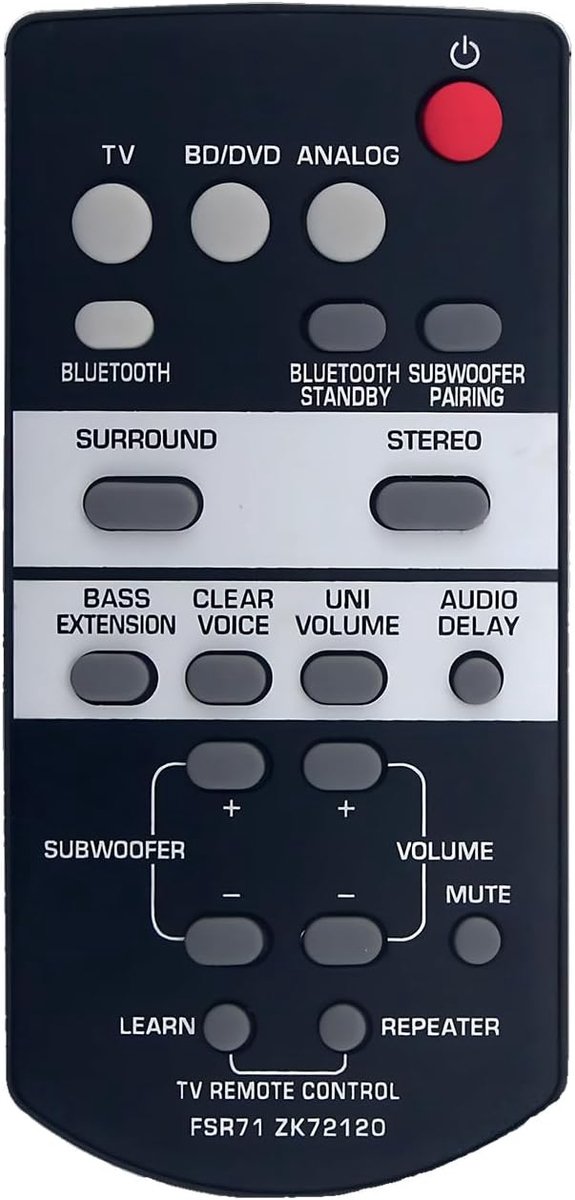 Vervangende afstandsbediening - compatibel met Yamaha soundbars - eenvoudig in gebruik - ShopVlot