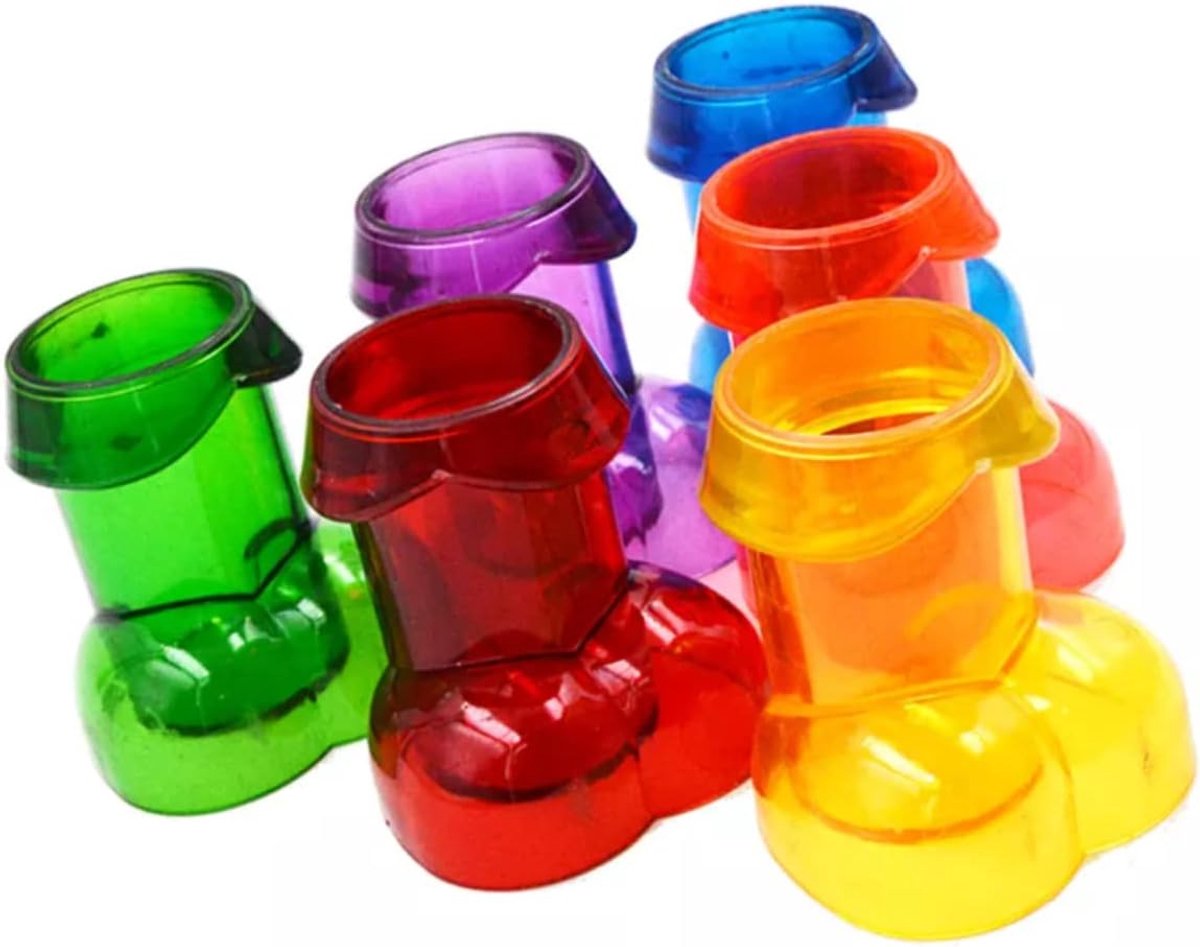 Shot glazen kleurrijk 4 cl - plastic cup - herbruikbaar - perfect voor feestjes - ShopVlot