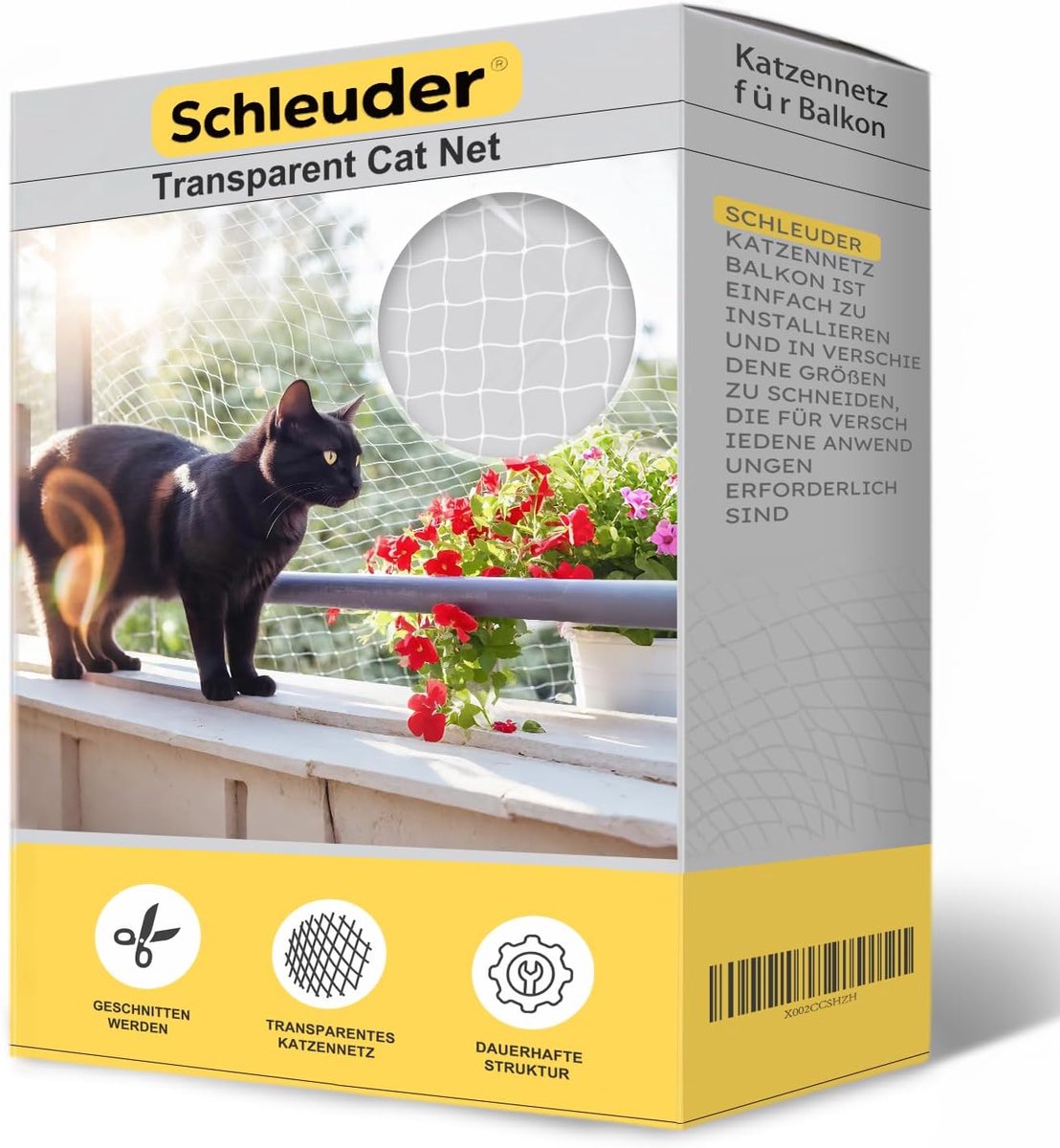 Schleuder Cat Net 10 x 3 m - Nylon - Transparant - Bescherming tegen vogels en katten - ShopVlot