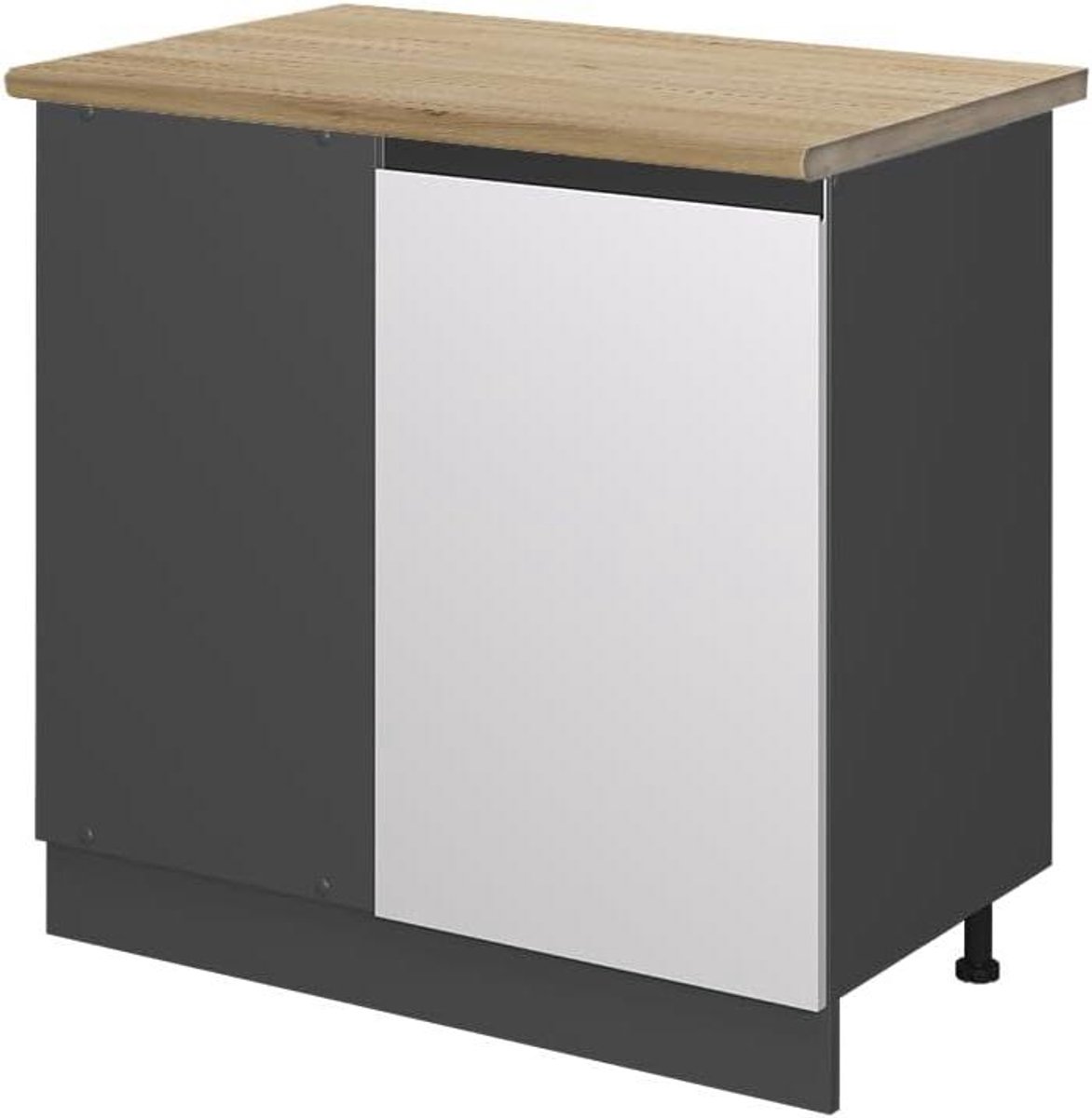 Hoekkast Keuken - Keukenkast Hoekunit - Keuken Organiseren - Flexibel Indeeldbaar - 86x86x81.6x60 cm - Wit