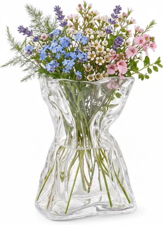 Tulpenvaas 20 cm - helder glas - moderne uitstraling - perfect voor bloemen - SnelShoppen