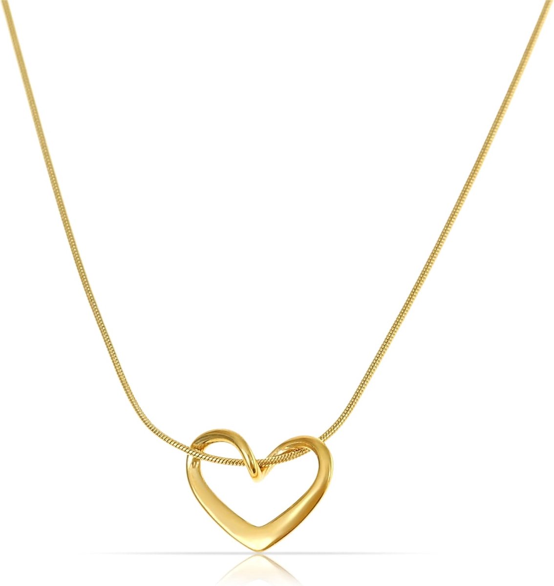 Hartketting voor dames - Verstelbare gouden hartpendant - Minimalistische stainless steel halsketting - SnelShoppen