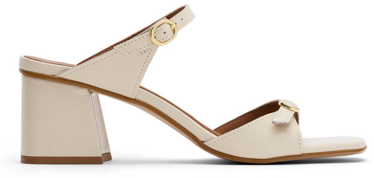 Sacha - Dames - Off white lakleren sandalen met hak - Maat 36