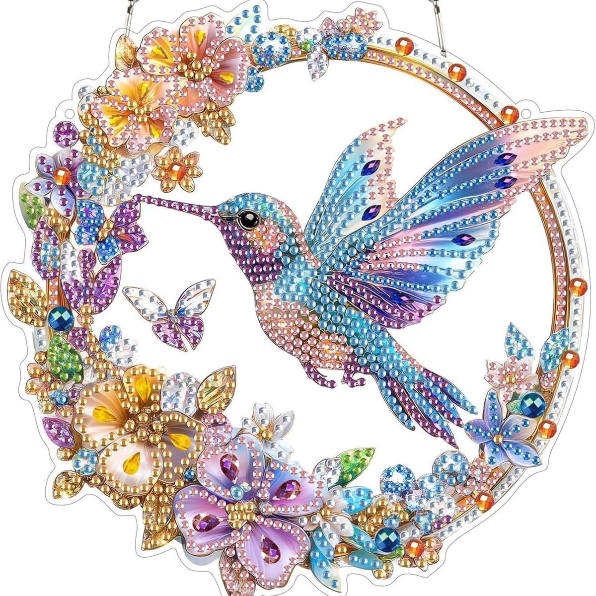 Casalora® DIY Diamond Painting Vogel Raamhanger – 5D Acryl Hangdecoratie Kit – Decoratieve Woondecoratie