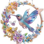 Casalora® DIY Diamond Painting Pendentif de Fenêtre Oiseau – Kit de Décoration Suspendue en Acrylique 5D – Décoration d'Intérieur Décorative