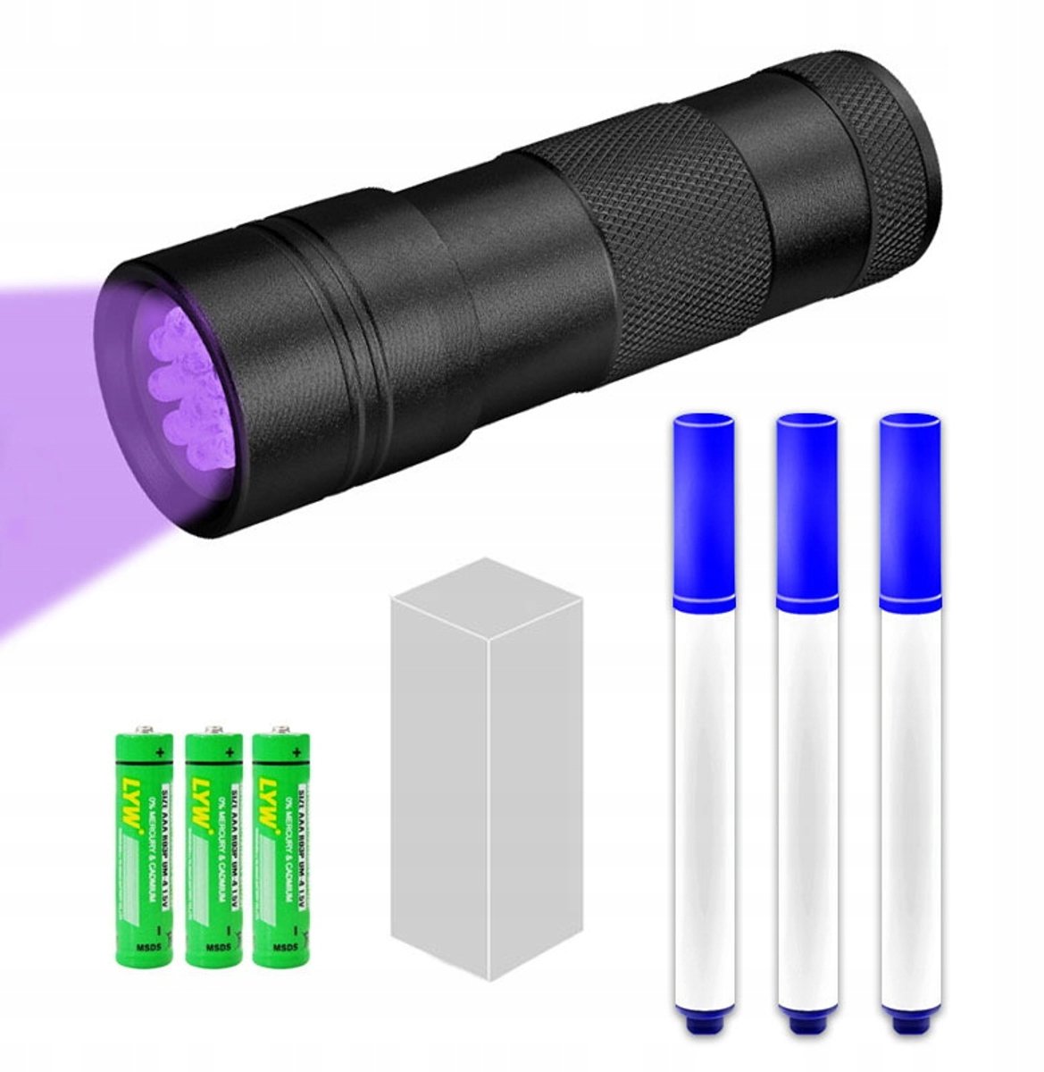 3x UV Marker Permanent met UV Lamp - Onzichtbaar & Waterdicht