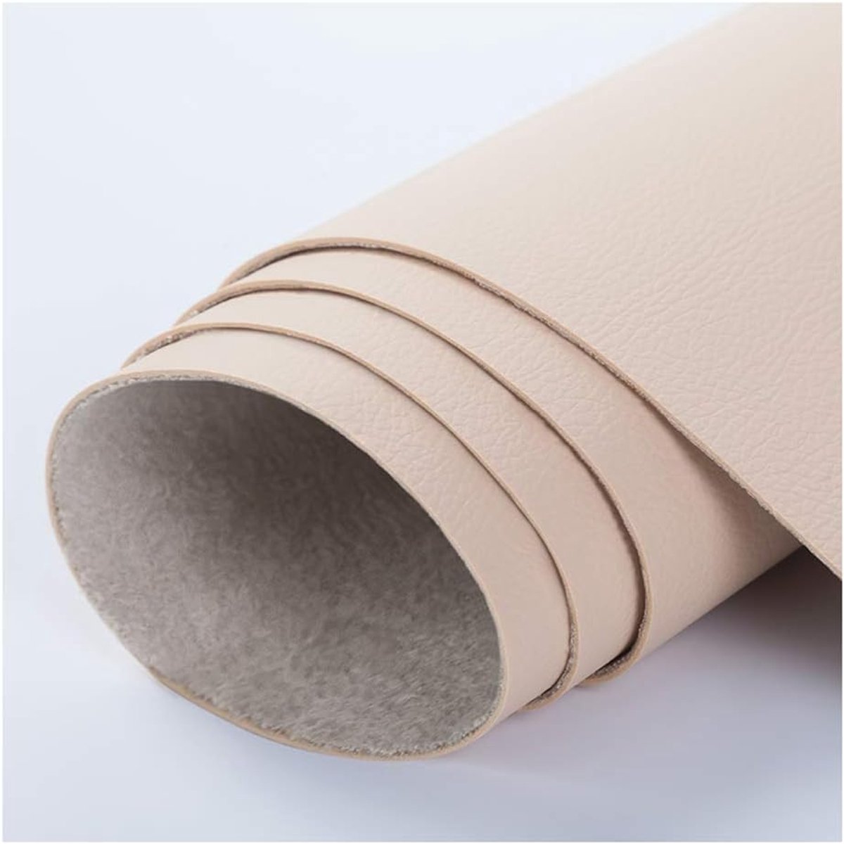 Stof Heavy Duty Kunstleer Vinyl Leerdoek Bekleding waterdichte stof Faux Leer Zacht Voelen Materiaal Voor Bekleding Kunstleer Auto Materiaal-Beige 1.38x8m