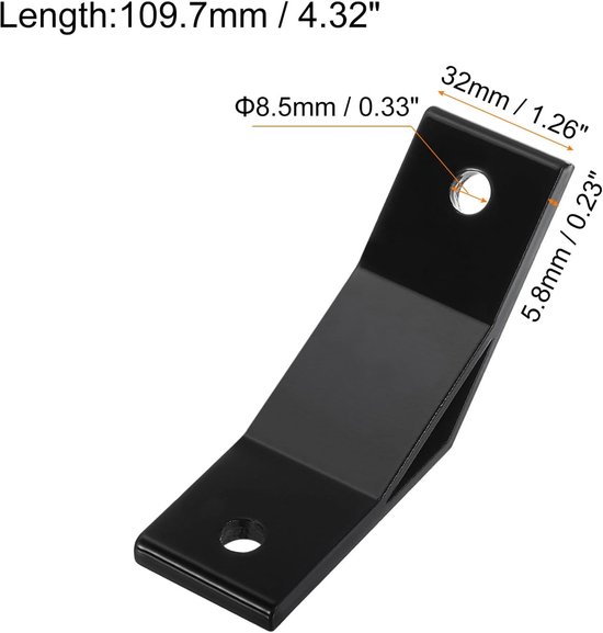 2 sets hoek 135 graden hoek van aluminium profiel, verbindingsconnector voor serie 4040 met schroeven en moeren (zwart) — afbeelding 5