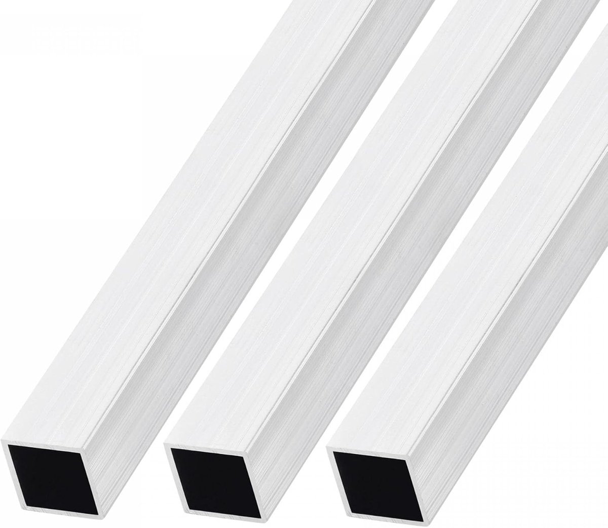Sourcing map 3 stuks vierkante buis 20 mm x 20 mm x 0,8 mm x 300 mm 6063 aluminium buizen voor huishoudelijke apparaten