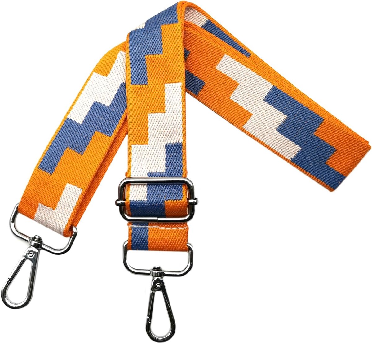 Tasriemen om te wisselen, verstelbare schouderriem voor tassen, tasriem breed, 3,8 cm, schouderriem met zilveren karabijnhaak, voor dames, draagriem, schoudertas en handtassen, oranje, J1