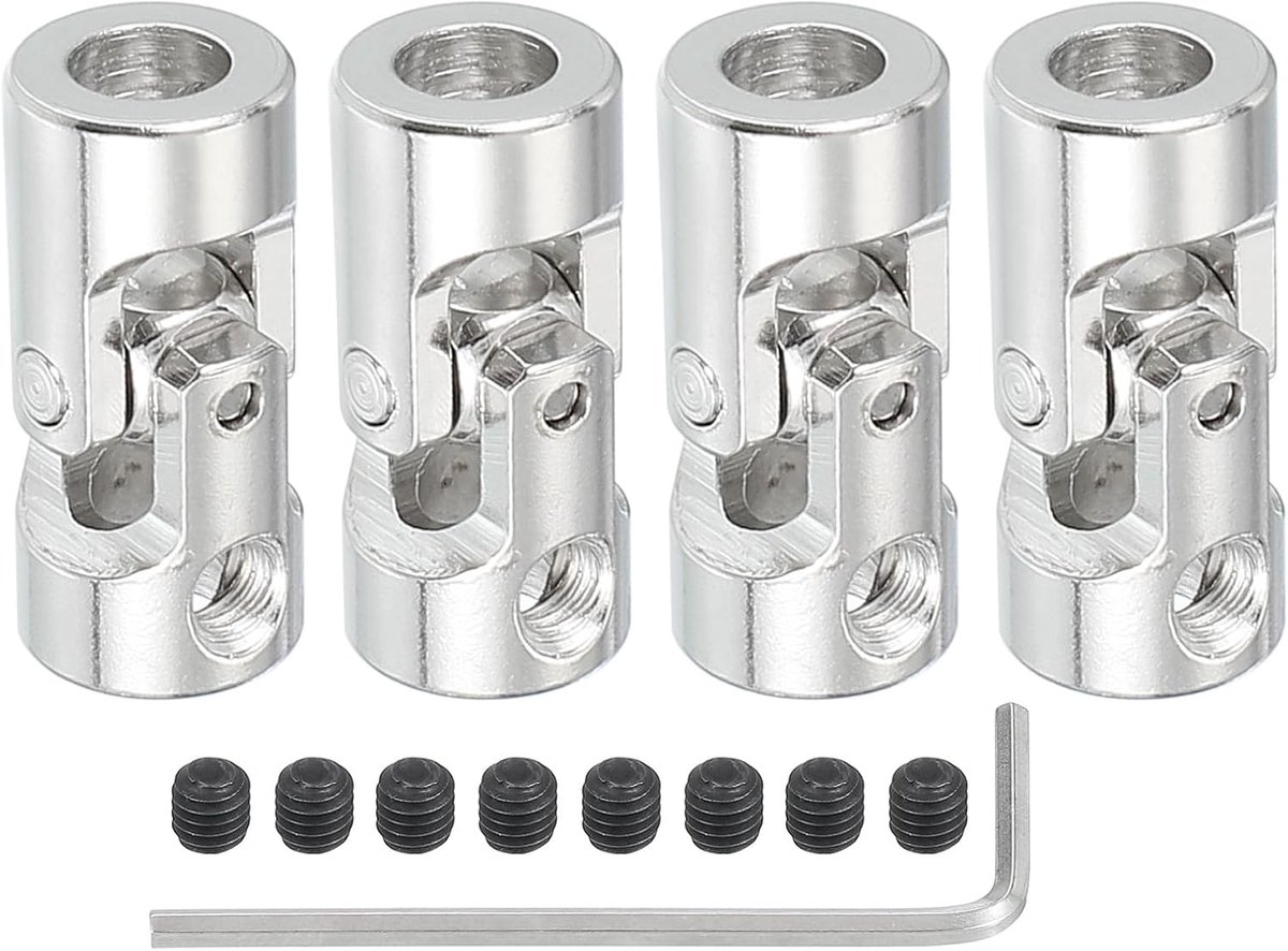 Universele stuuras draaibaar van 5 mm tot 6 mm binnendiameter, 4 stuks U-vormige askoppeling met M4-schroef voor motoren, robotmodellen