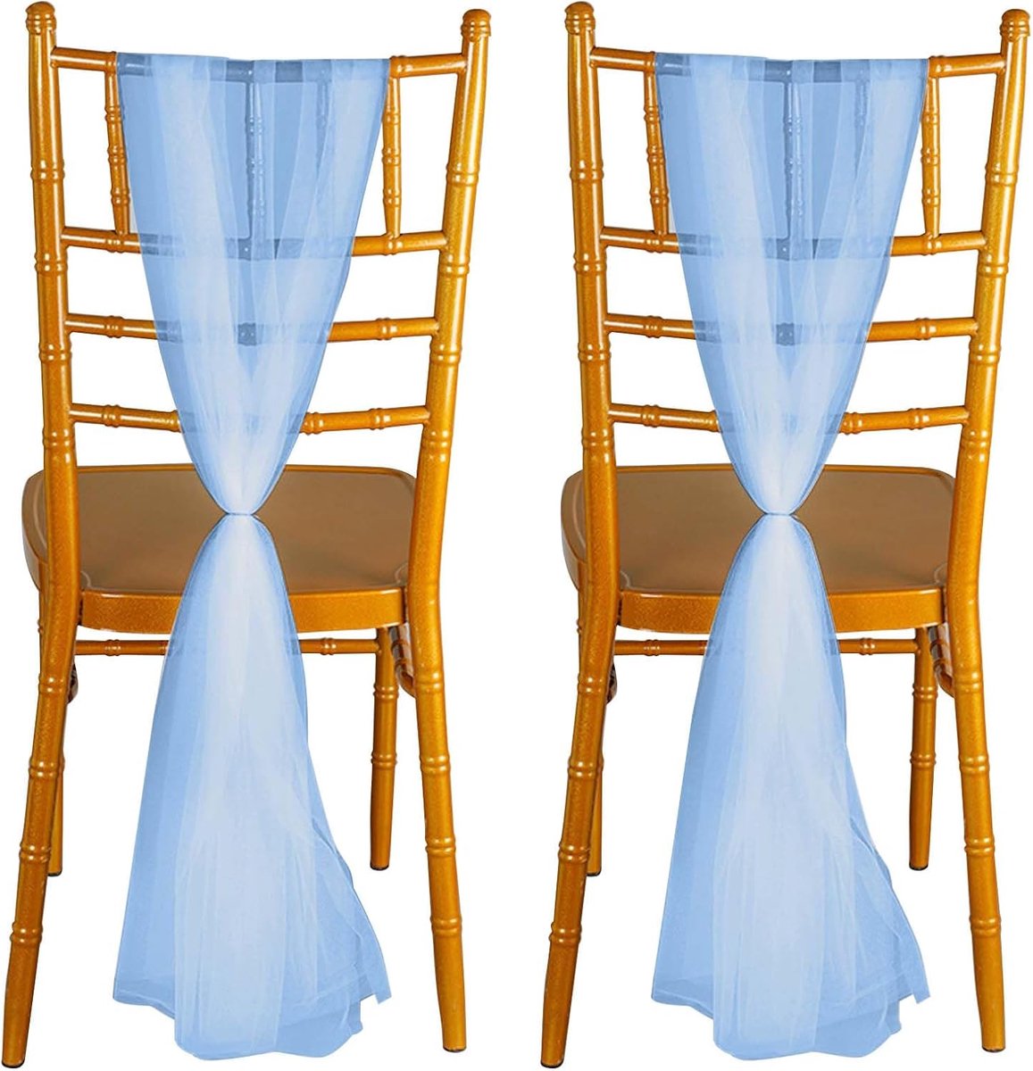 2 sjerpen van chiffon voor stoelen, 100 x 150 cm, elegante decoratie voor bruiloften, banketten en evenementen, herbruikbaar materiaal, hotels, restaurants en speciale feesten (blauw)