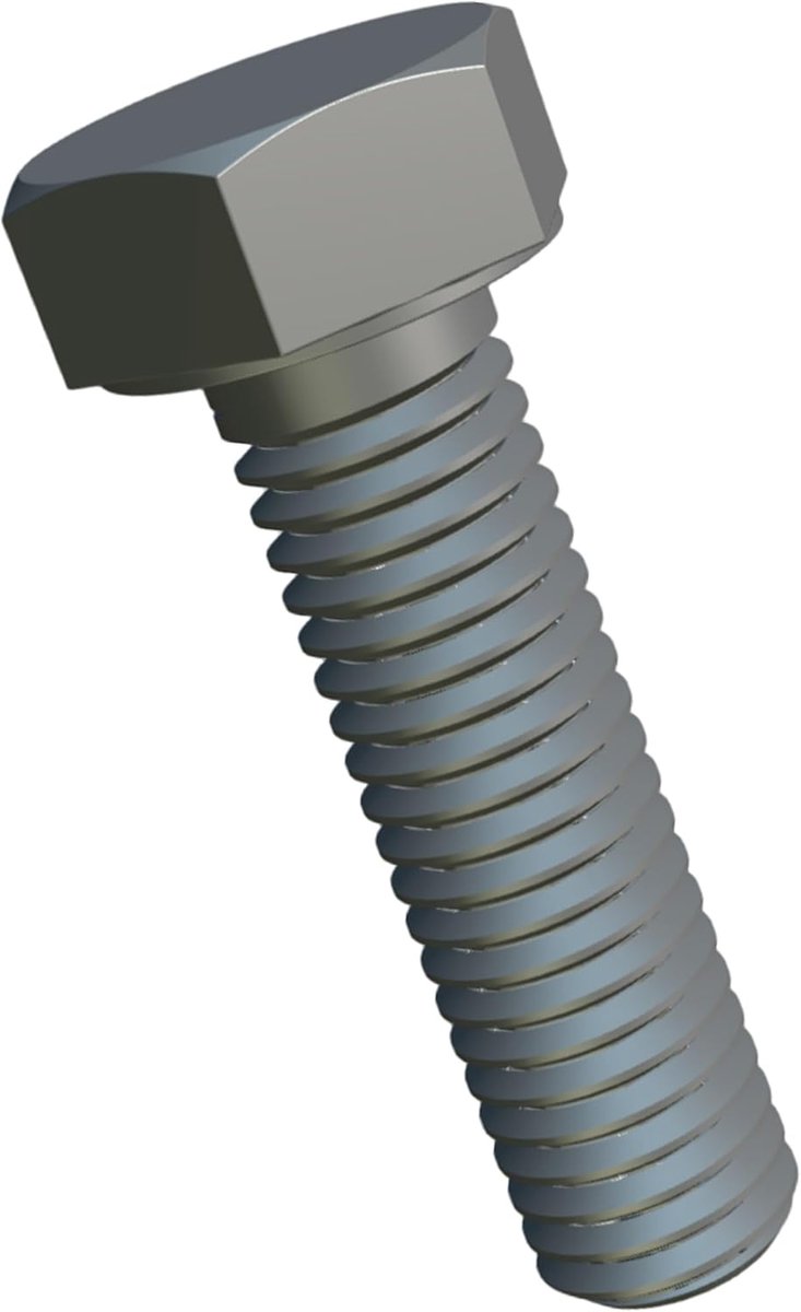 Zeskantbouten, dopschroeven metrische Geschikt voor metalen constructiewerk, automobielmachines, doe-het-zelf verzinkt staal Class 8.8 DIN933 10mm x 20mm (Pack of 10)
