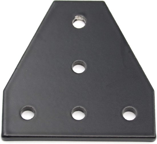 8 stuks T-vormige hoeksteunplaat zwart, 5 gaten 90 graden afdichtingsplaat voor 6 mm sleuf 2020-serie aluminium profiel 3D-printerframe (8 stuks zwart-T) — afbeelding 4