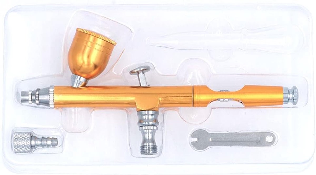 Gereedschap Dual Action Zwaartekrachtvoeding 0,3 mm Nozzle Spuitpistool Cake Decoratie Borstels voor Nagel Manicure met Sleutel Rietje