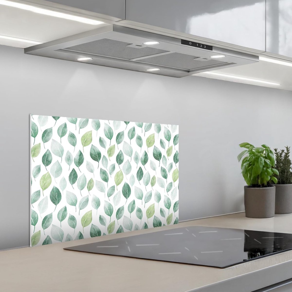Keukenachterwand 40x60 cm zelfklevend keuken decoratie accessories home kitchen spatscherm Blad - Mix - Fris - Groen