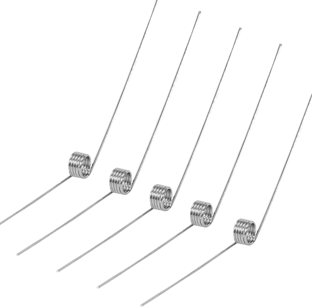Torsieveren van roestvrij staal draaddiameter 0,3 mm binnendiameter 2 mm armlengte 20 mm hoek 135° 5 omwentelingen rechtsrotatie 0,3 x 2 x 20 mm