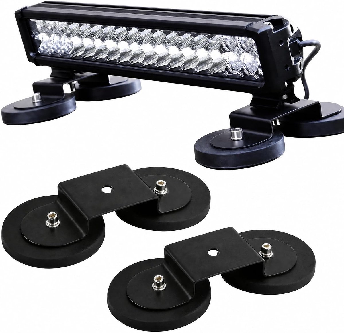 Gereedschapshouder, 2 magnetische houders voor led-lichtstrip, Ø 88 mm, magneet, houder met magneetvoet, universele led-lichtstrip voor SUV, vrachtwagen