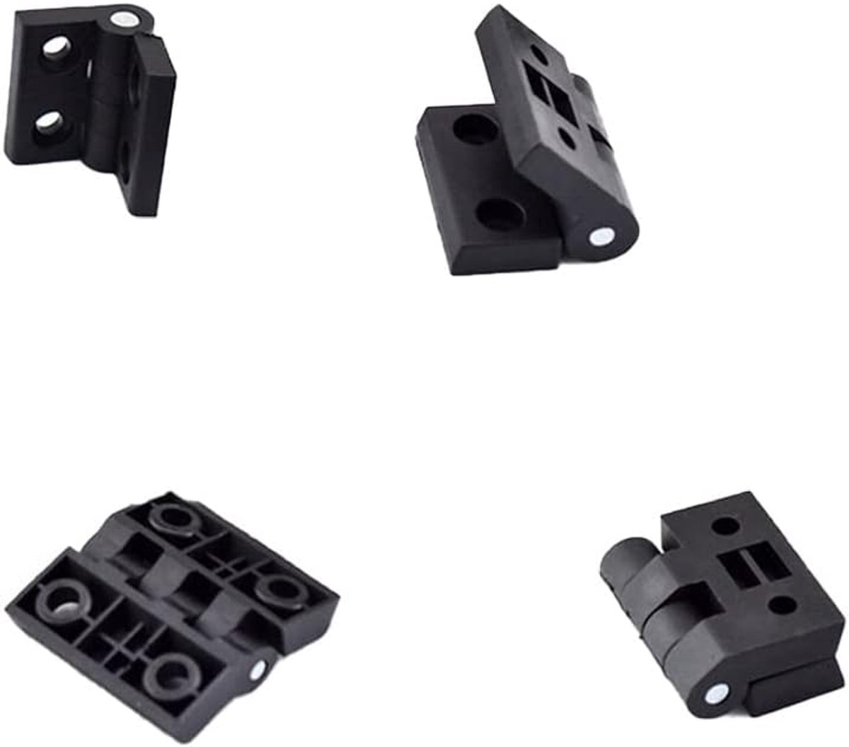 4 stuks deurscharnier, zwarte kunststof vouwlade scharnieren voor spanningskast, kastpoort en distributiedozen (70 x 50 mm)