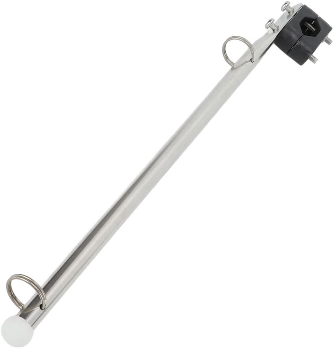 Rvs Marine Rail Vlag Pole voor Boten Jachten Zeilboten, 15.4" Vlaggenmast Stand met Zwarte Clips voor Marine Yachts