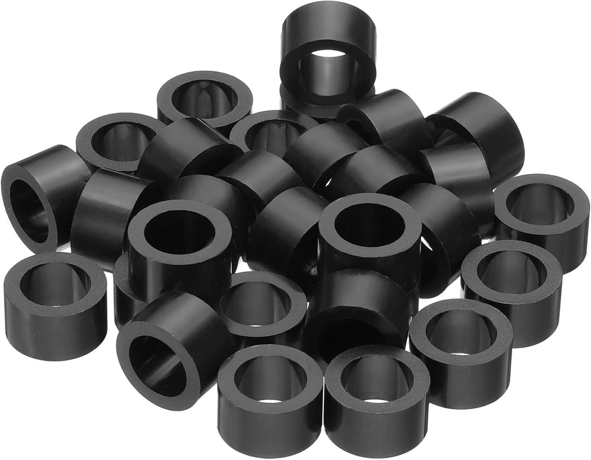 Ronde stopcontacten ABS afstandhouders sluitring, 30 stuks 12,2 mm ID, 18 mm OD, 10 mm lengte zonder schroefdraad, schakelaar en houder afstandhouders hardware voor M12 schroeven