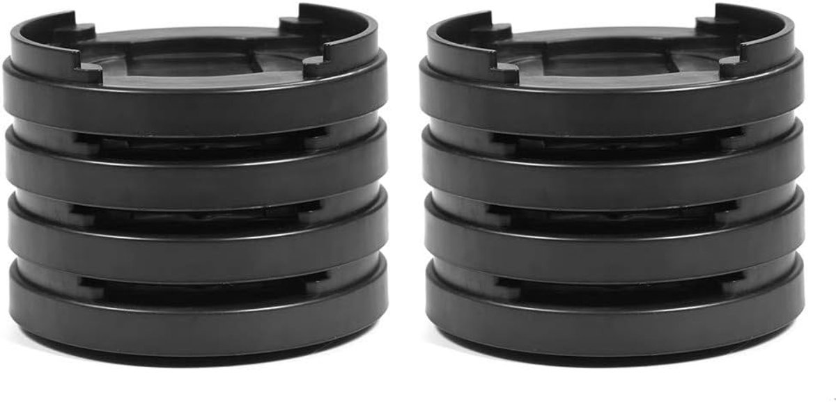 Meubelpootverhogers, 8 Stuks, Zwart Plastic, Multi-Slot, Antislip, met Rubberen Onderkant voor Tafel, Bed, Bureau en Bank