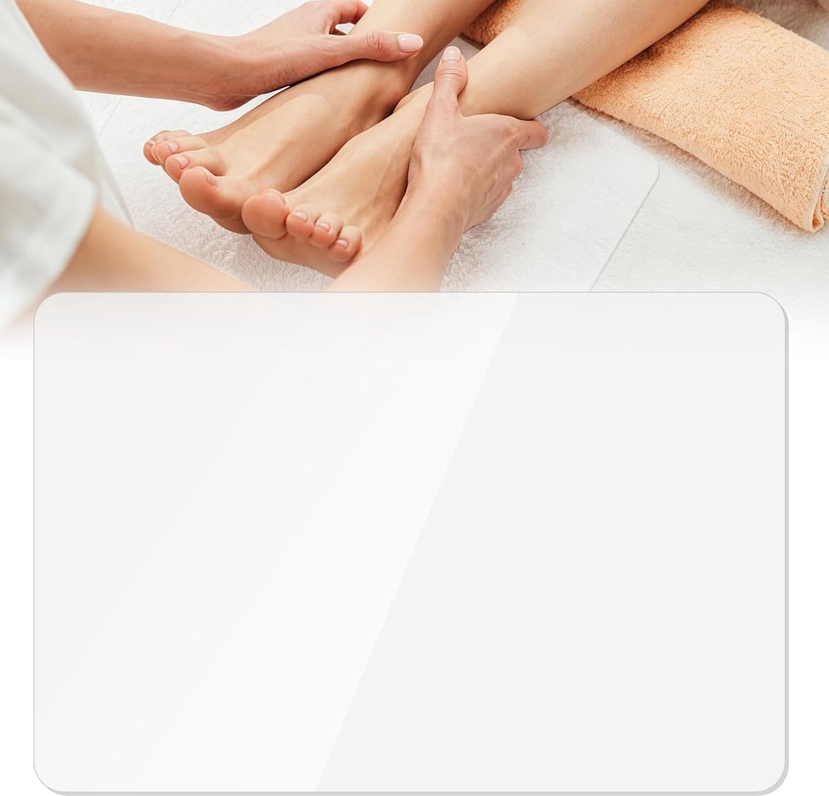 onderlegger voor cosmetische ligstoel en massagestoelen, hygiënische voetsteun, 60 x 40 cm, transparante pvc-beschermmat, voetsteun, waterafstotend, gemakkelijk te reinigen voor studio