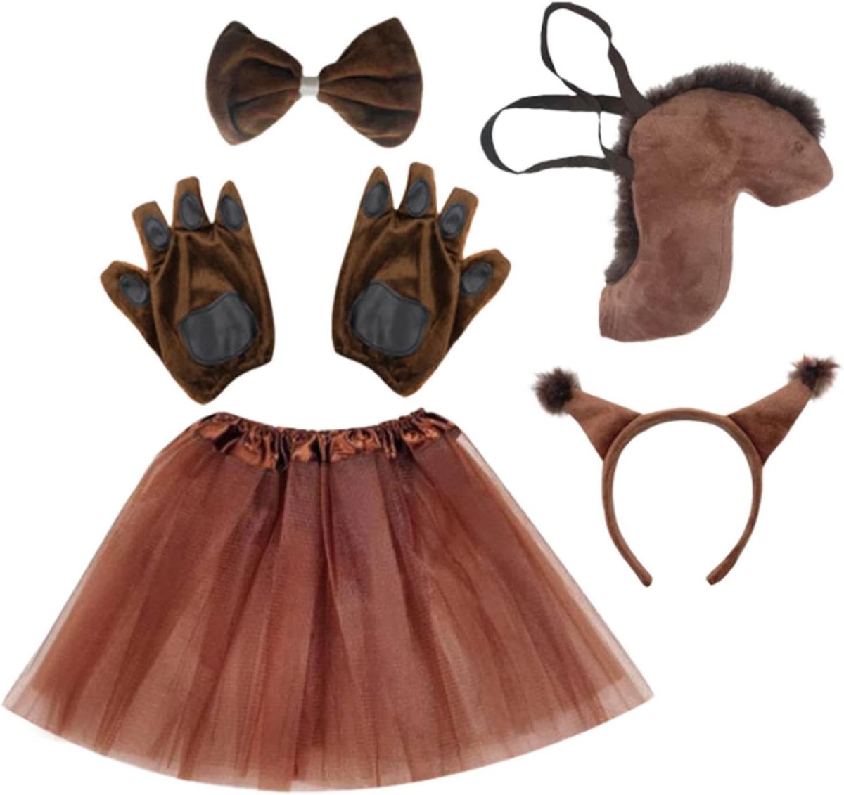 Meisje cosplay met Strikje Schattige Eekhoorn Halloween Outfit | Dierenmeisje Cosplay Kledingset voor Pasen, Kerstmis, Verjaardagen, Maskerades, Schooltheatervoorstellingen en