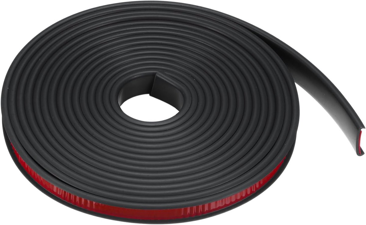 U-strip, 15 mm x 6 m, zelfklevend, TPE, zacht, randbescherming voor meubels, kast, tafel, reparatie, zwart