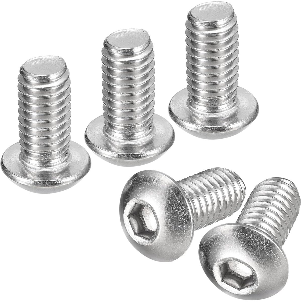 3/8-16x3/4" Schakelkop Socket Schroeven 5 Stuks 304 Roestvrij Staal Sluitingen Zeskant Bout Schroeven Volledig Draad Zeskant Aandrijving Schroeven