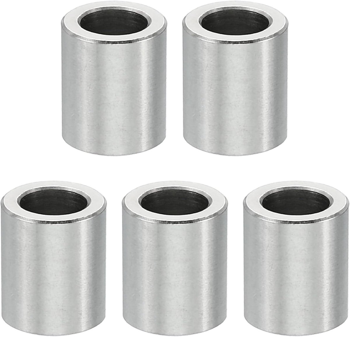 Afstandhouders, 5 stuks metalen afstandhouder roestvrij staal 5,1 mm ID x 8 mm OD x 10 mm L roestvrij staal afstandhouder schroef afstandhouder ronde voor 1/5" of M5