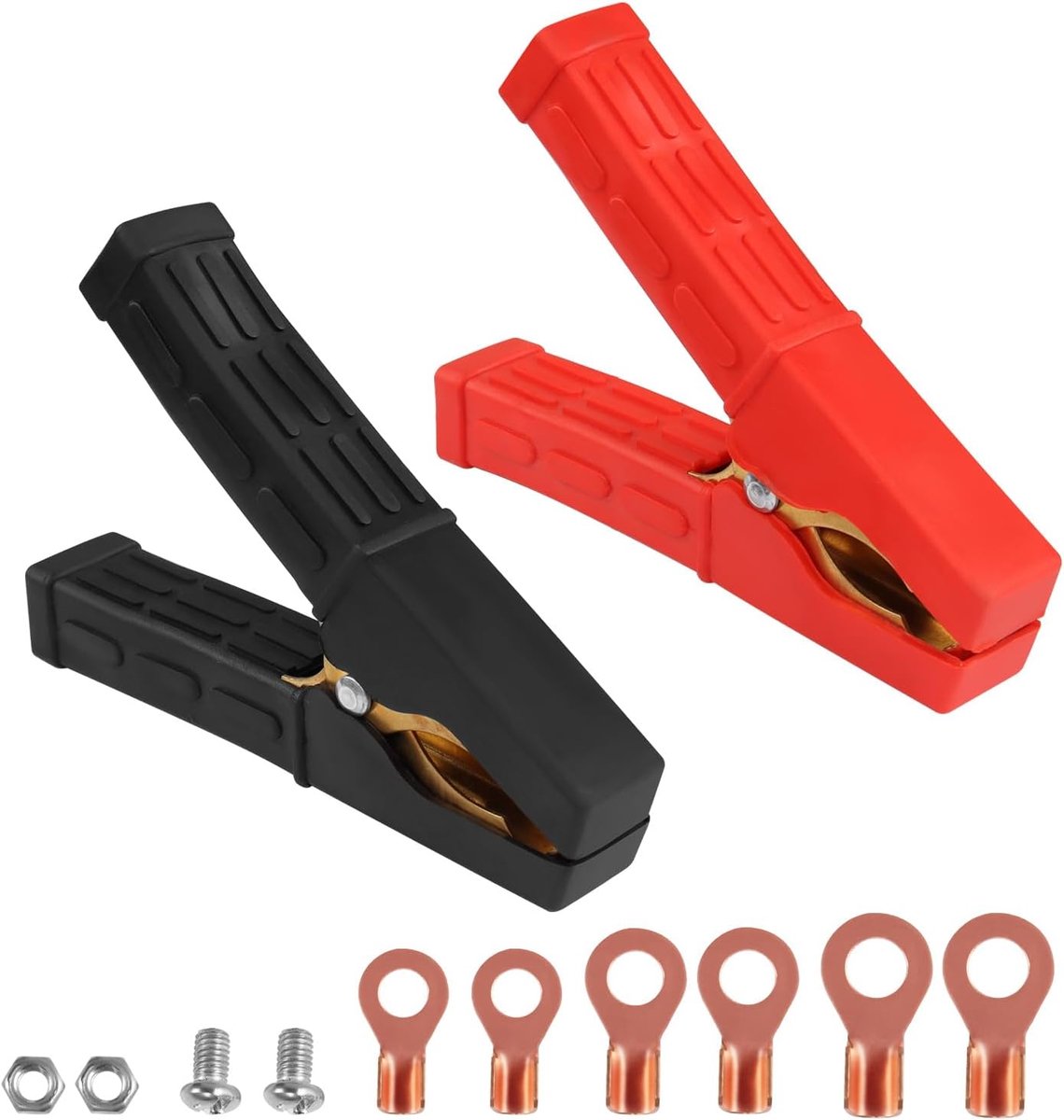 100 A, geïsoleerde krokodillenklemmen, zeer sterke krokodillenklemmen, accuklemmen, reservekabelklemmen voor auto's, voor