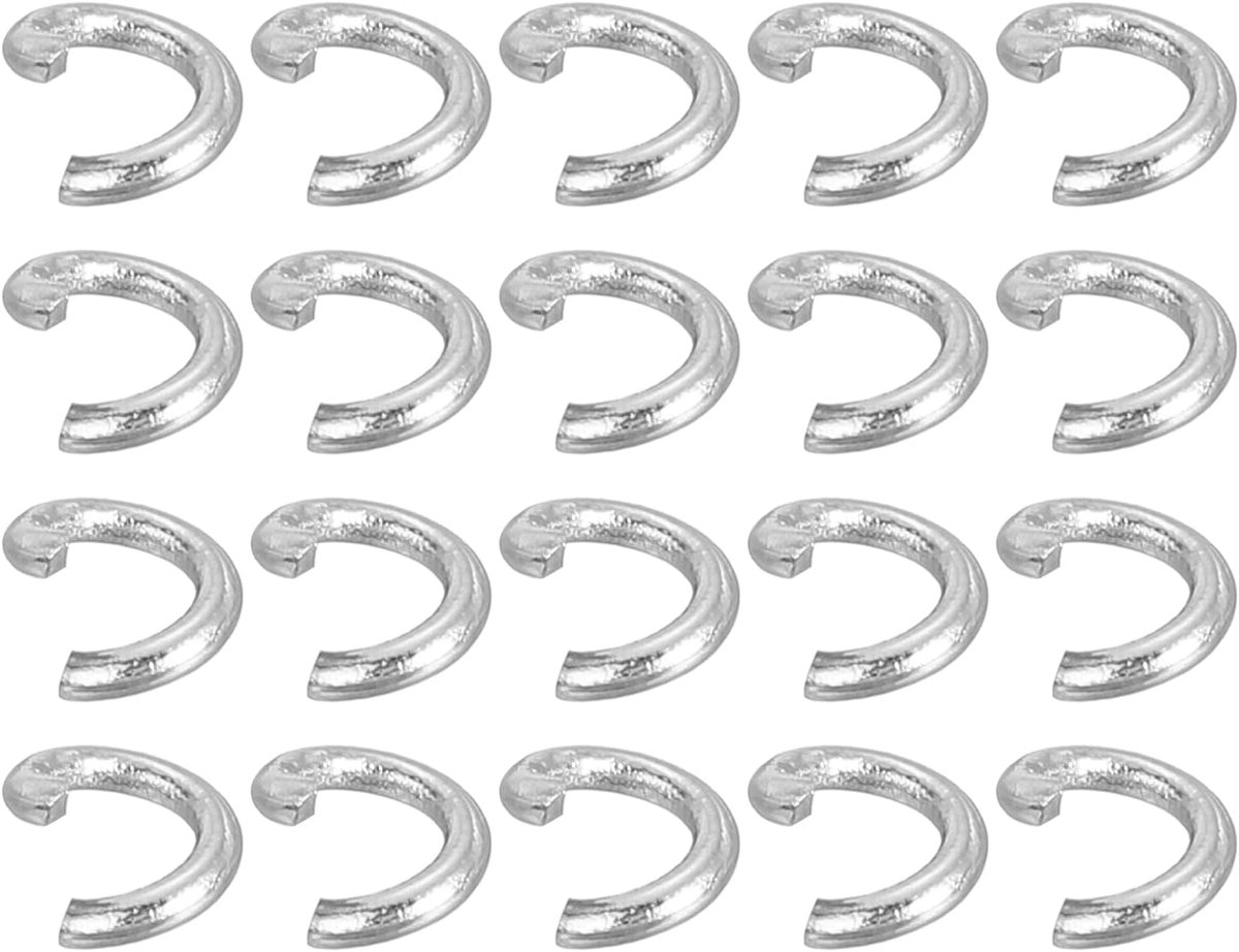 200 stuks open springringen, 4 mm O-ringen van roestvrij staal, open ring, sluiting voor sieraden, reparatie, halsketting, zilver
