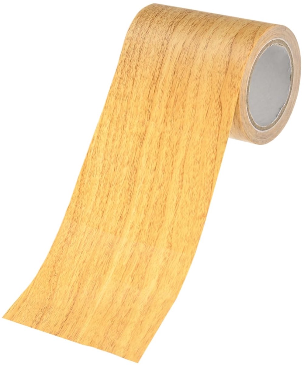 1-rol gestructureerde reparatietape met houtdesign, 5,7 x 3,8 m, realistisch zelfklevend plakband voor meubels, vloeren, thuis, Golden Camel Pine