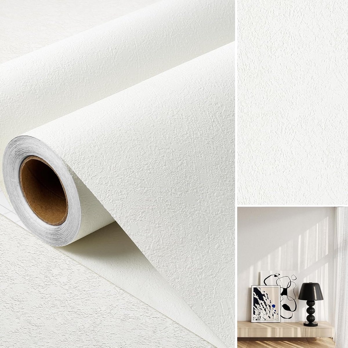 Zelfklevend meubelfolie 30 cm x 400 cm - Betonlook wit - Industrieel design - Perfect voor moderne ruimtes - ShopVlot