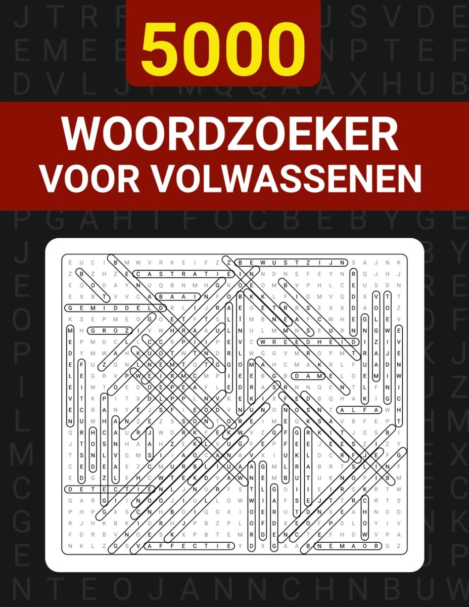 Woordzoeker 5000 Woorden - Ultieme collectie - Voor urenlang plezier en ontspanning - Ideaal voor volwassenen - ShopVlot