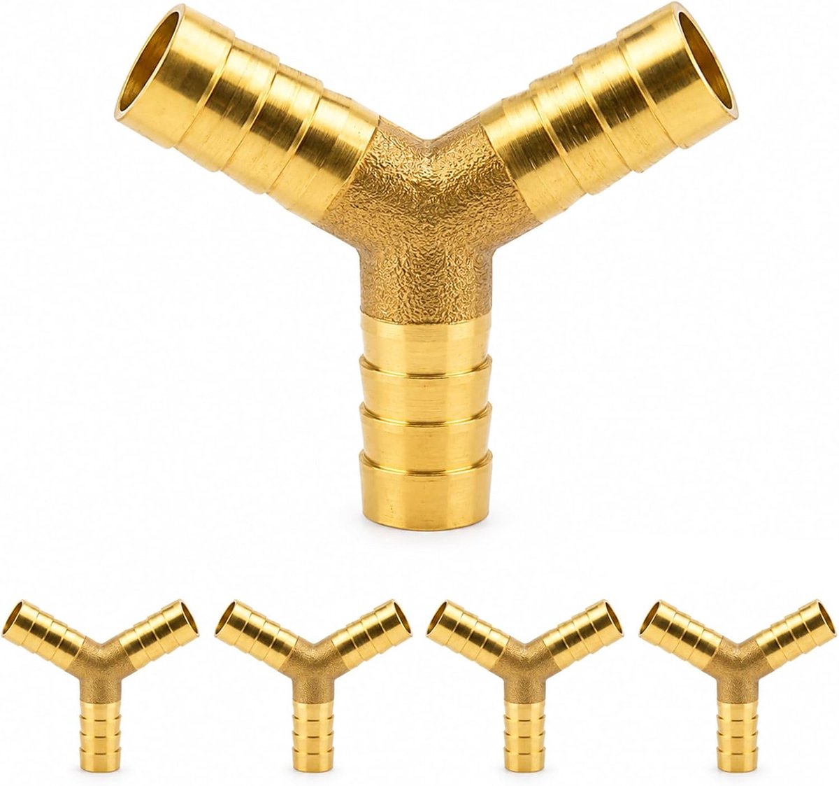 Slangverbinder 10 mm - Messing - Y-vormige slangkoppeling - Ideaal voor lucht en water - ShopVlot