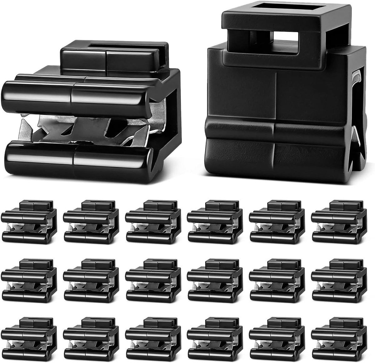 Kabelbinder randklemmen 20 stuks - zonder boren - zwart - kabel-organizer voor auto - ShopVlot