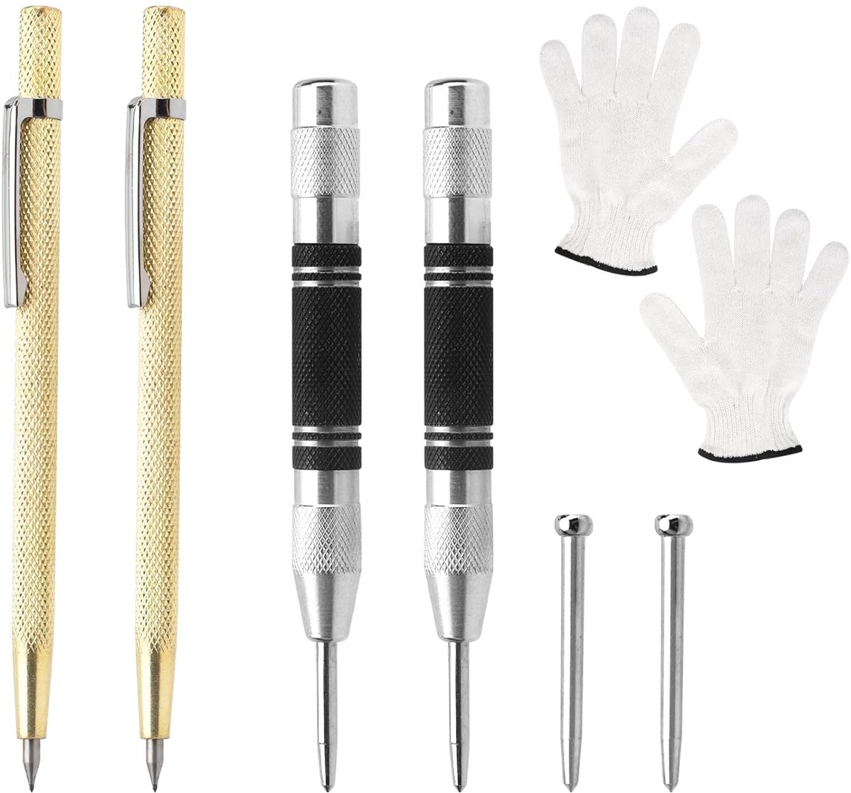 KöRner gereedschap 130 mm - metalen automatische punt - 2 vervangtips - ideaal voor metaal, hout en glas - ShopVlot