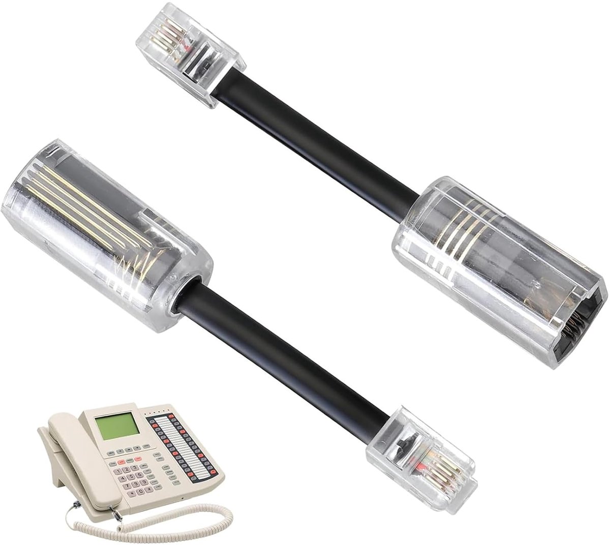 Telefoonkabel ontwarrer 360 graden - set van 2 - anti-wirwar adapter RJ9 4P4C - voorkomt kabelverdraaiing - ShopVlot