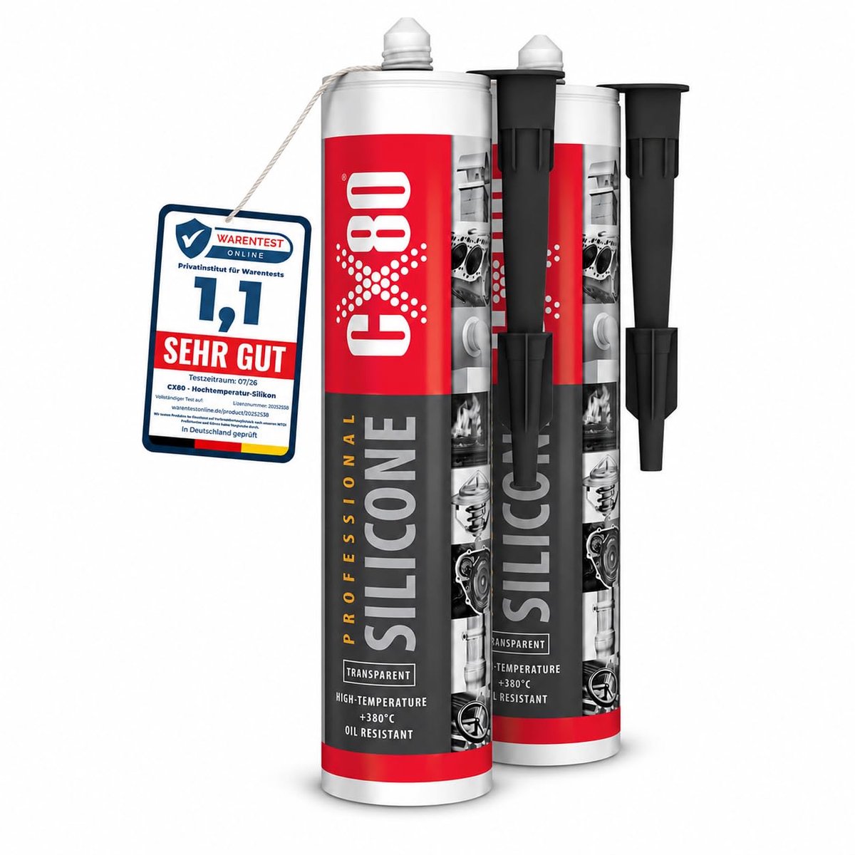 Silicone kit 310ml - hoge temperatuur - elastische afdichting - ideaal voor constructie en industrie - ShopVlot