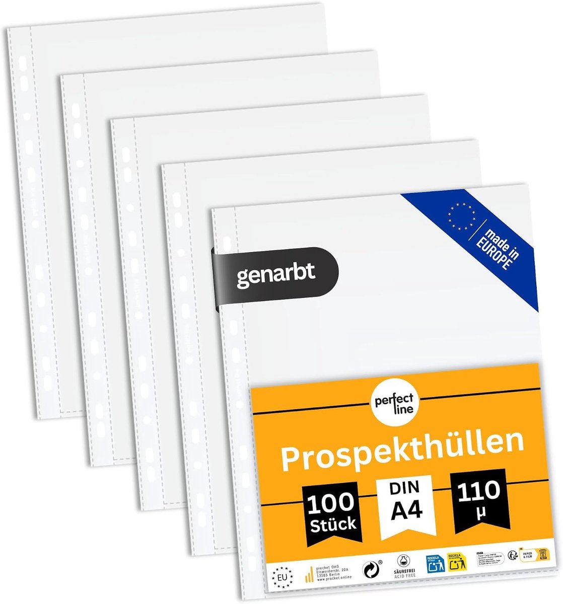 Brochurehoezen A4 Extra Sterk - 110 µ Grained - Documentbestendig - Duurzame bescherming - ShopVlot