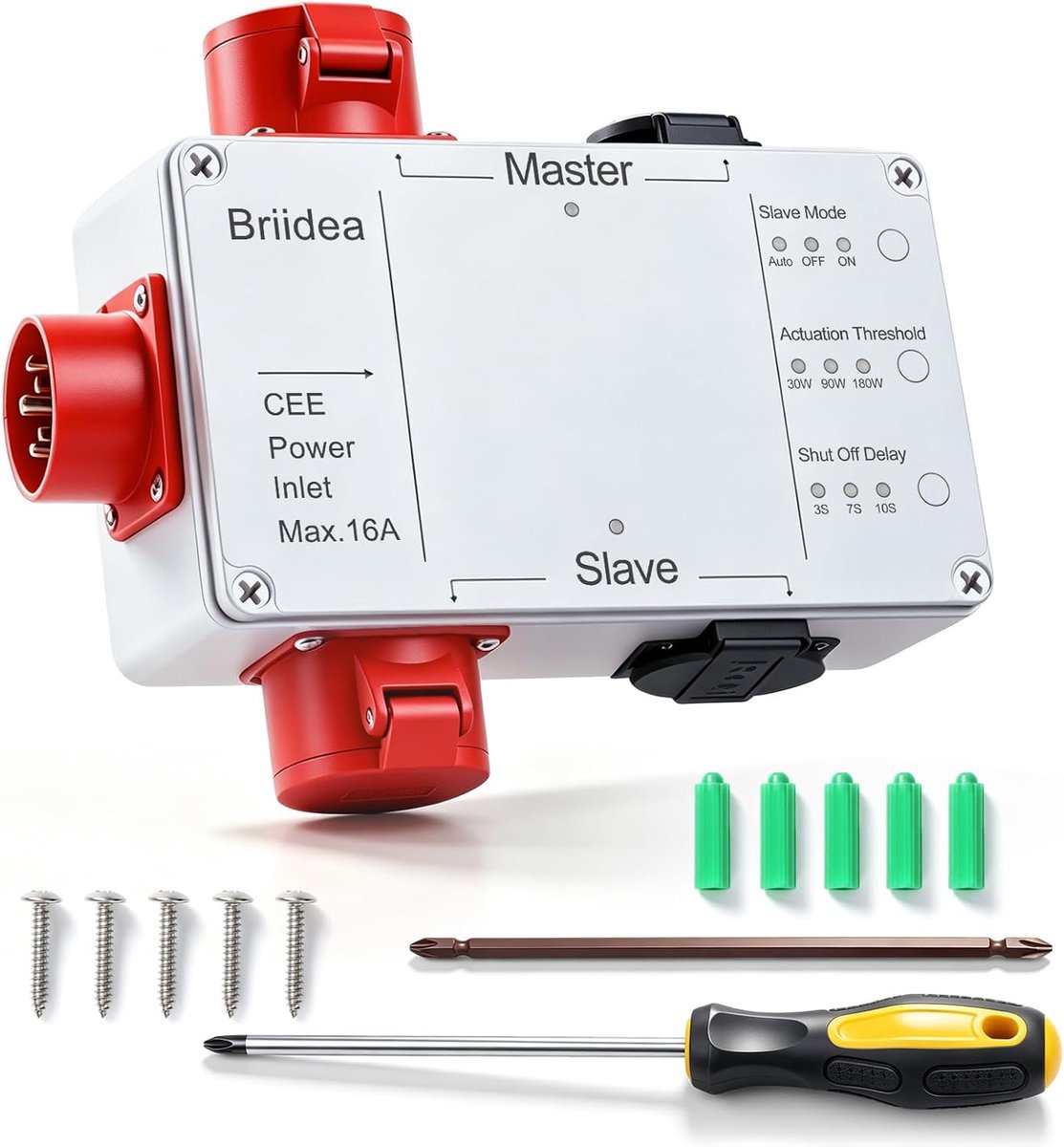 Automatische afzuigregeling 3 Ph 400 V & 230 V - met Schuko & CEE 16 A aansluiting - instelbare vertraging - ShopVlot