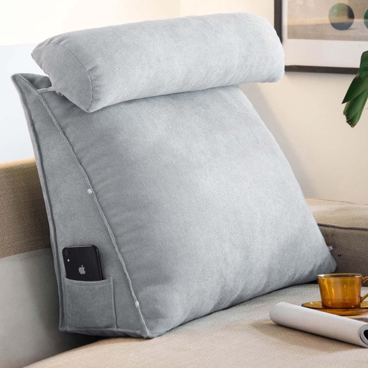 Wedge Pillow - Driehoekig Leeskussen - Verstelbare Neksteun - Rugsteun voor Sofa bed - ShopVlot