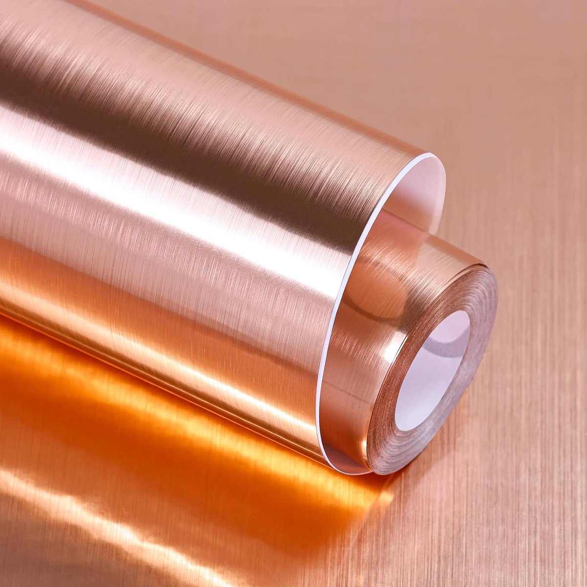 Metalen materiaalrol 40 x 300 cm - zelfklevend vinylfolie - roségoud - ideaal voor meubels - ShopVlot